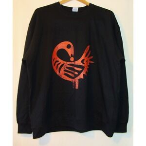 SANKOFA BIRD SWEATSHIRT UNISEX 2XL BLACK RED LEARN FROM THE PAST AFRICA   D153
